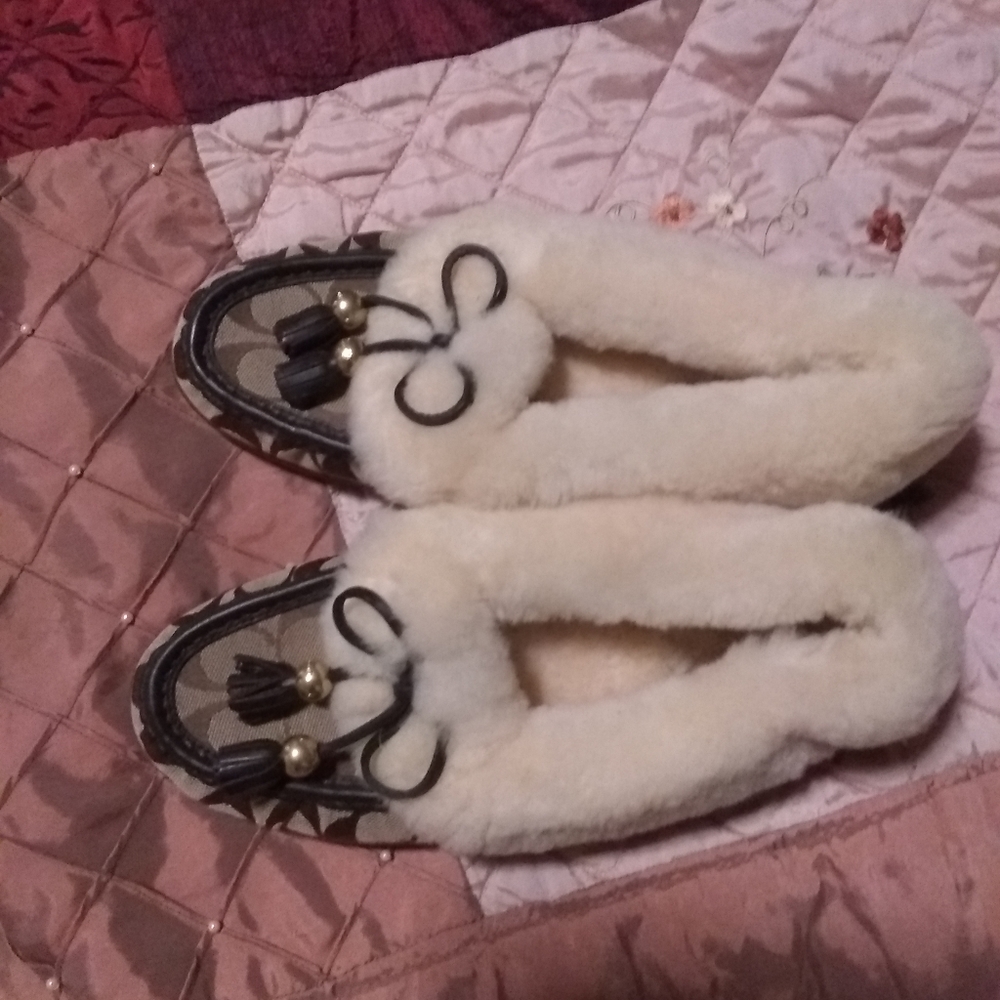 Coach slip on slippers